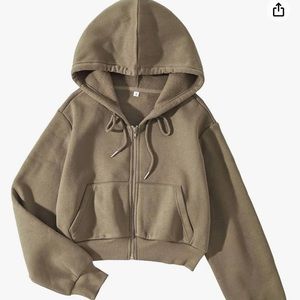 Amazon - Zip Up Fleece Hoodie Olive Green